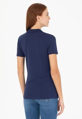 Kadın Lacivert Basic Polo Yaka Tişört - 50266348008