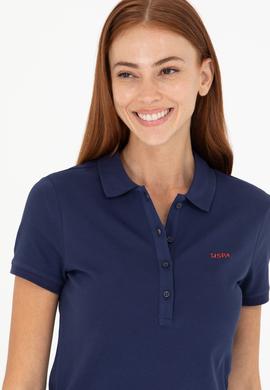 Kadın Lacivert Basic Polo Yaka Tişört - 50266348008