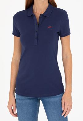 Kadın Lacivert Basic Polo Yaka Tişört - 50266348008