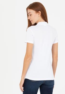 Kadın Beyaz Basic Polo Yaka Tişört - 50266348104