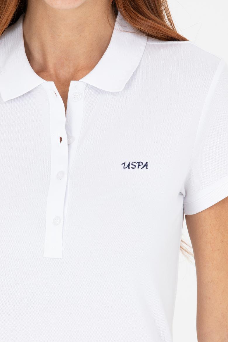 Kadın Beyaz Basic Polo Yaka Tişört - 50266348104
