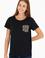 Kadın Siyah Bisiklet Yaka Tişört