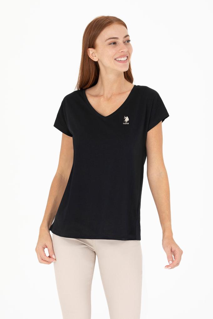 Kadın Siyah V Yaka Tişört