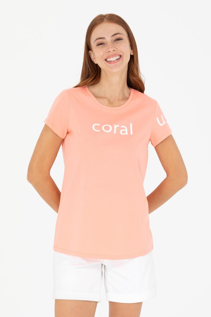 Kadın Somon Bisiklet Yaka Tişört