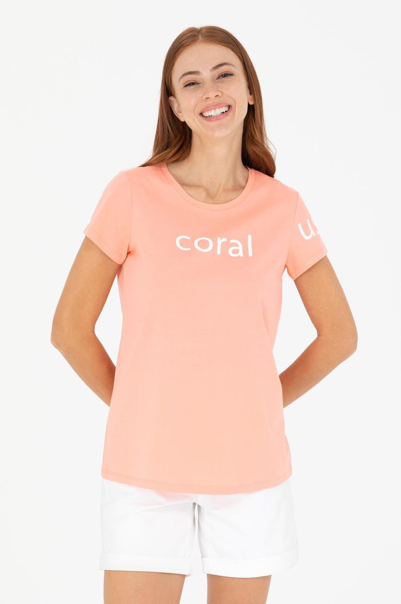 Kadın Somon Bisiklet Yaka Tişört