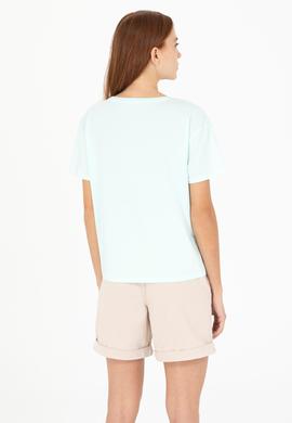 Kadın Su Yeşili Bisiklet Yaka Tişört - 50266362004