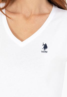 Kadın Beyaz V Yaka Tişört - 50266308103