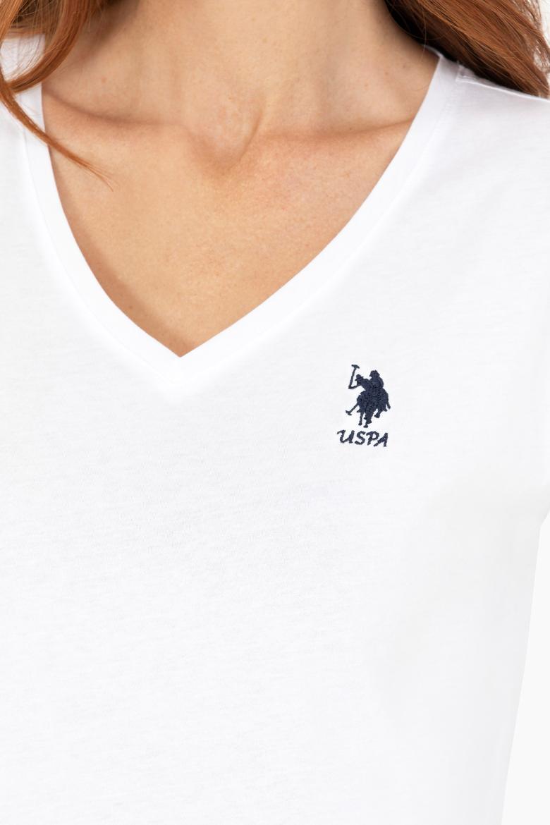 Kadın Beyaz V Yaka Tişört - 50266308103