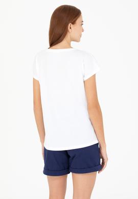 Kadın Beyaz V Yaka Tişört - 50266308103