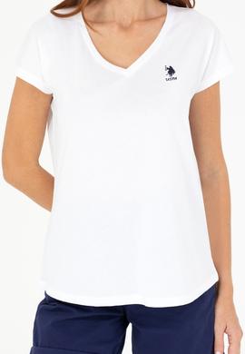 Kadın Beyaz V Yaka Tişört - 50266308100