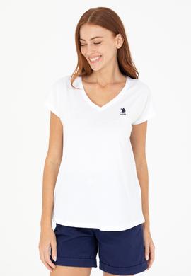 Kadın Beyaz V Yaka Tişört - 50266308103