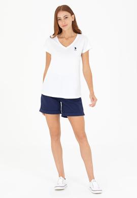 Kadın Beyaz V Yaka Tişört - 50266308103