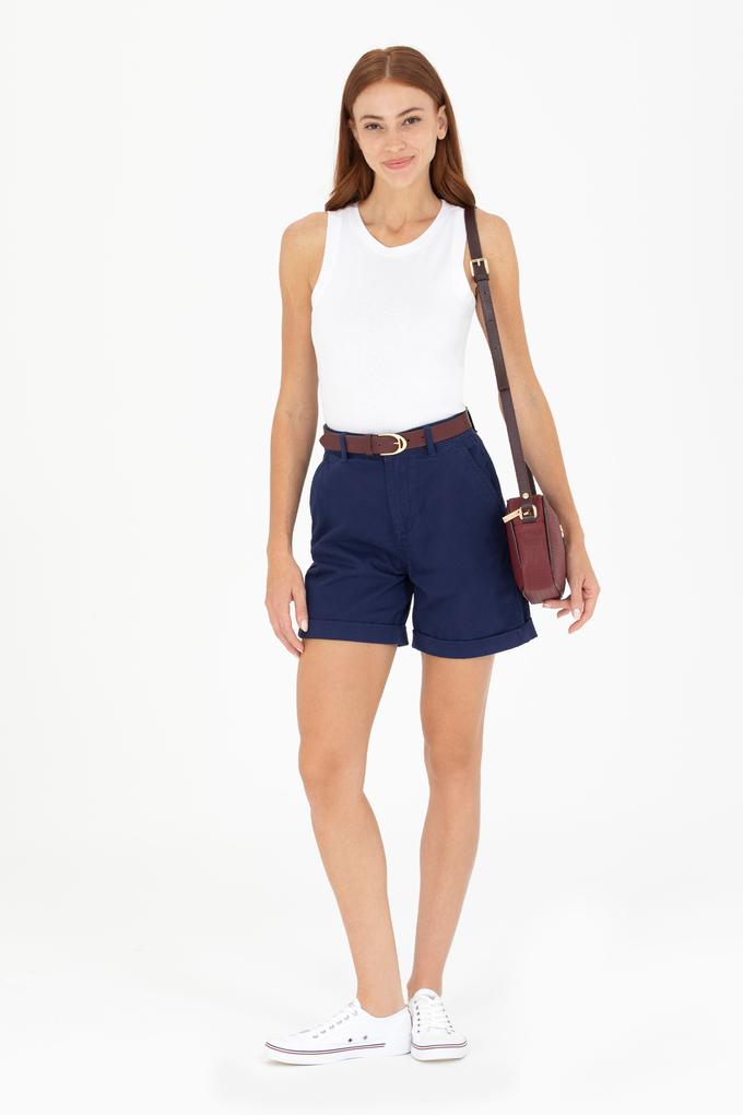 Kadın Lacivert Dokuma Şort