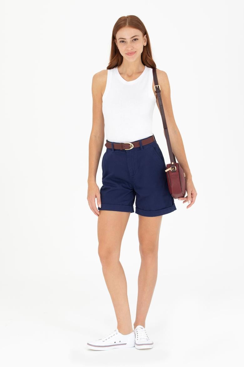 Kadın Lacivert Dokuma Şort