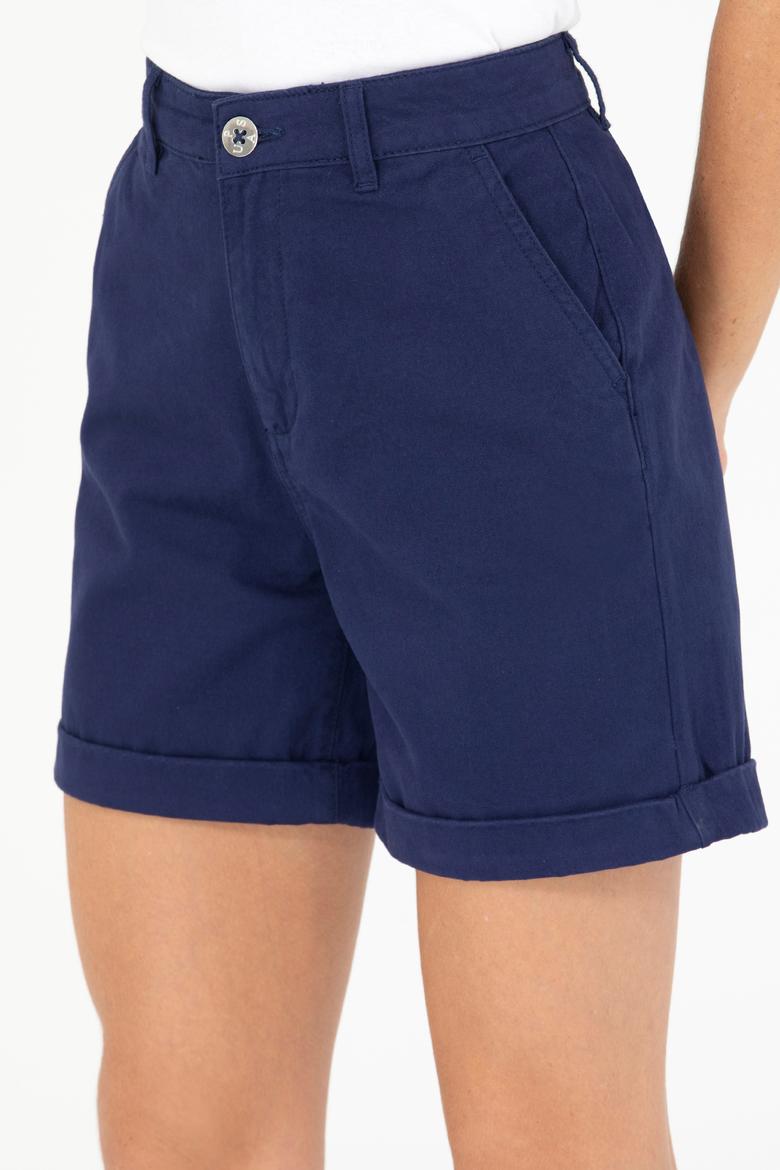 Kadın Lacivert Dokuma Şort - 50269071002