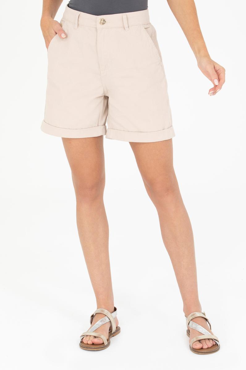 Kadın Bej Dokuma Şort