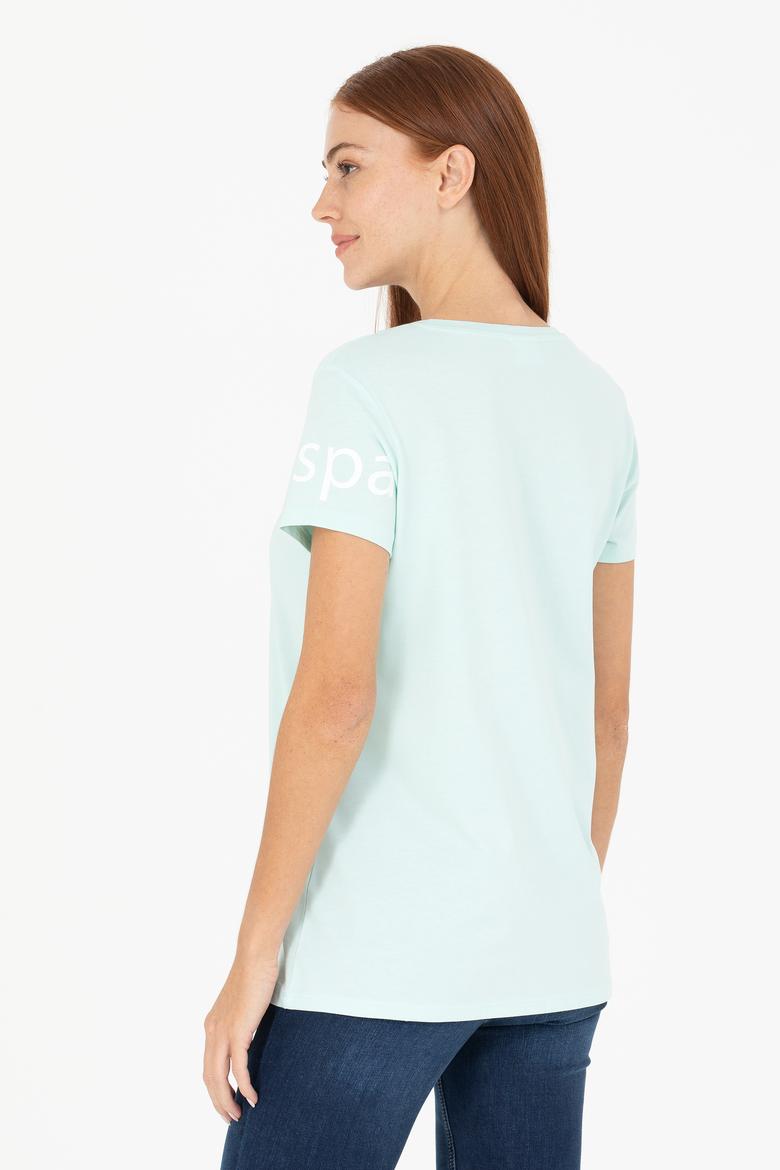 Kadın Mint Bisiklet Yaka Tişört - 50276741076