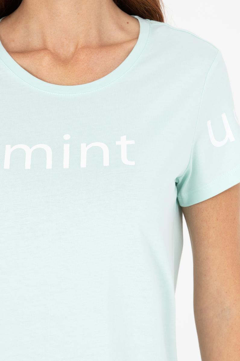 Kadın Mint Bisiklet Yaka Tişört