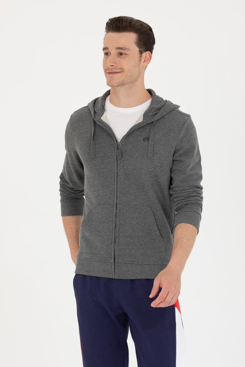 Erkek Antrasit Melanj Örme Hırka