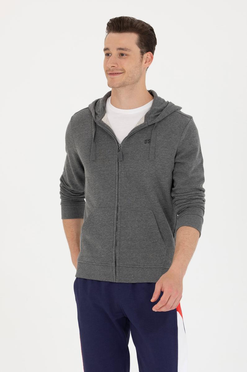 Erkek Antrasit Melanj Örme Hırka