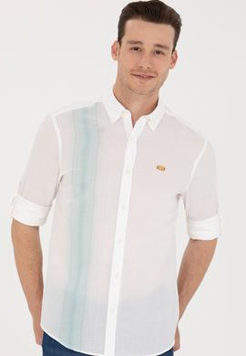 Erkek Beyaz Uzun Kollu Gömlek - 50264069028