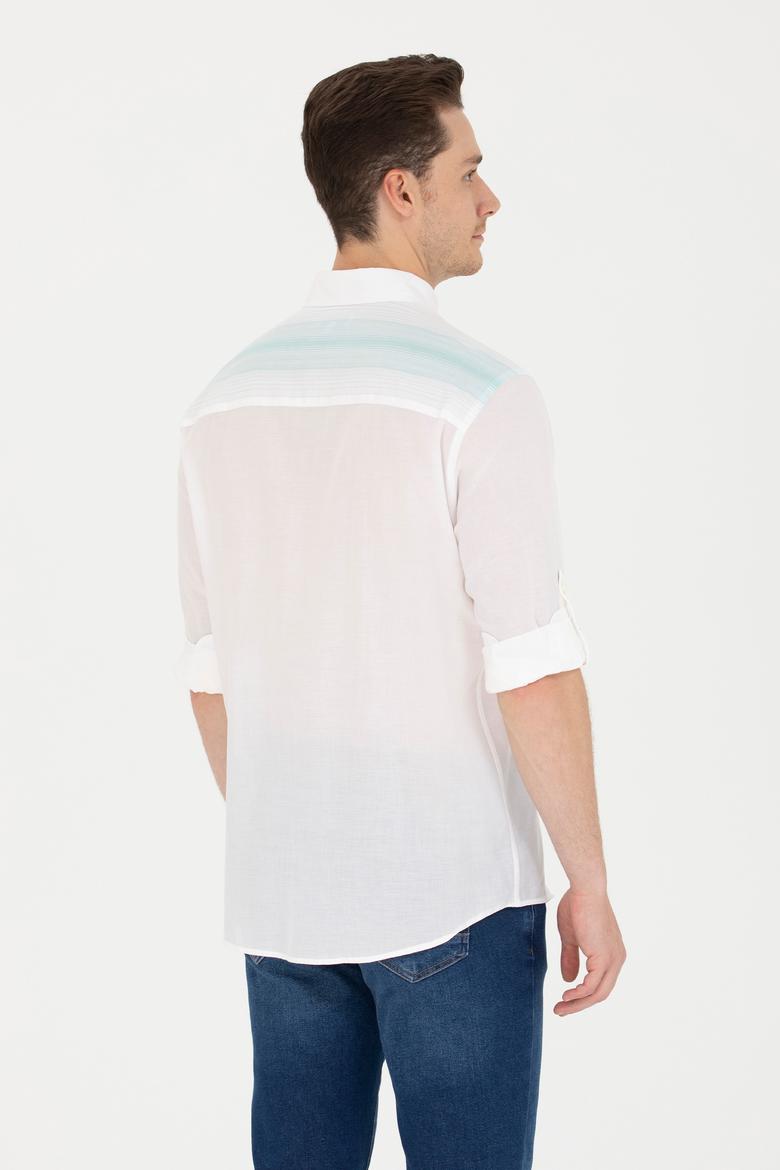 Erkek Beyaz Uzun Kollu Gömlek - 50264069028