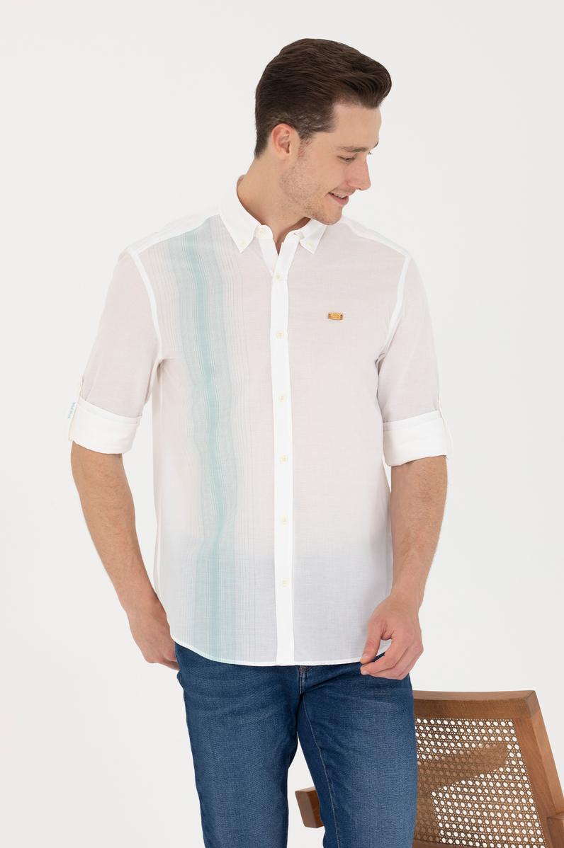 Erkek Beyaz Uzun Kollu Gömlek