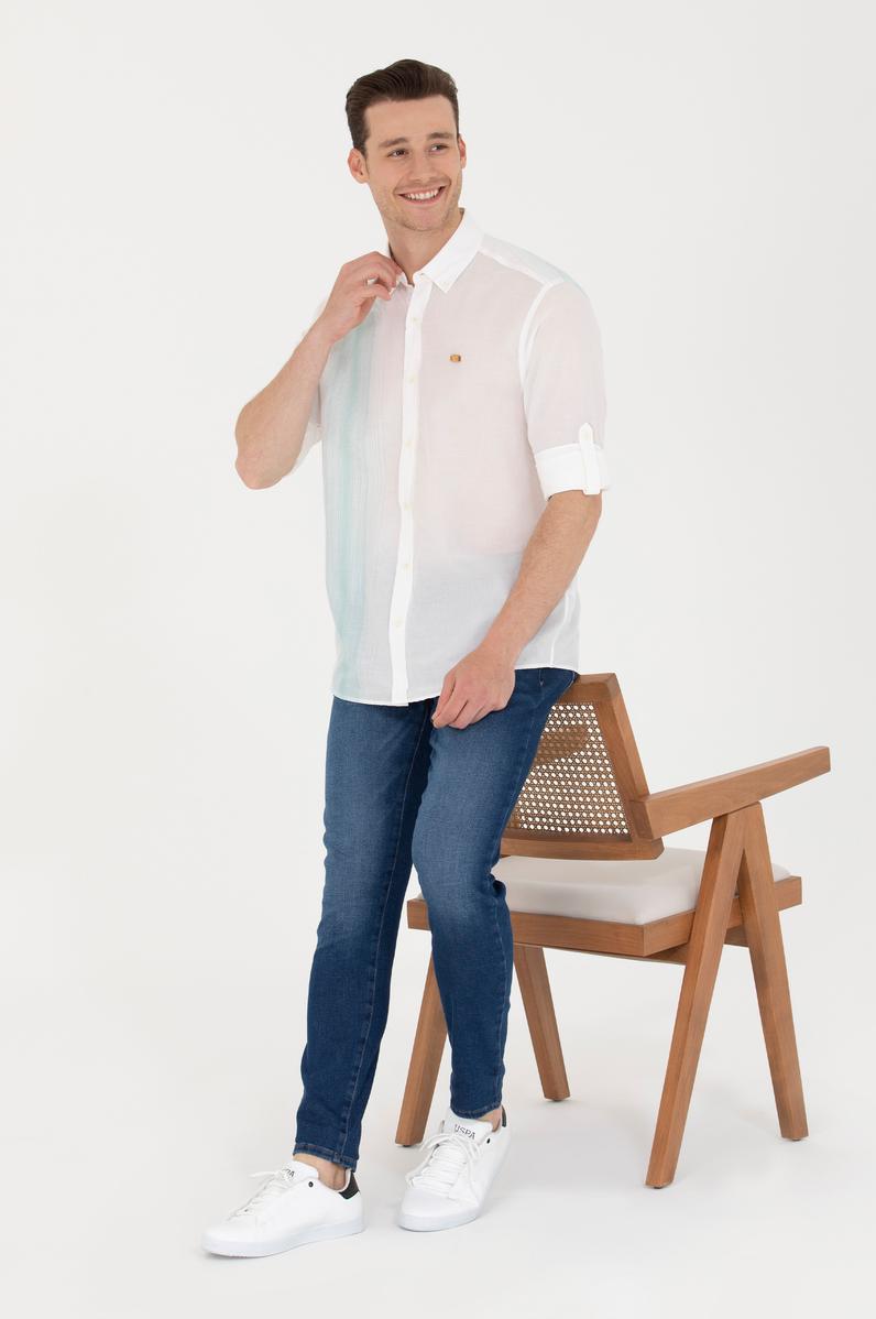 Erkek Beyaz Uzun Kollu Gömlek