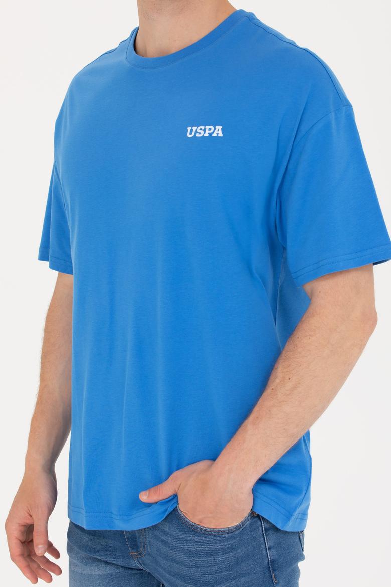 Erkek Saks Oversize Bisiklet Yaka Tişört - 50264935038