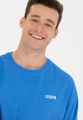 Erkek Saks Oversize Bisiklet Yaka Tişört - 50264935038