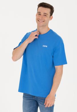 Erkek Saks Oversize Bisiklet Yaka Tişört - 50264935038