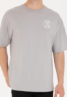 Erkek Gri Long Fit Bisiklet Yaka Tişört - 50264941028