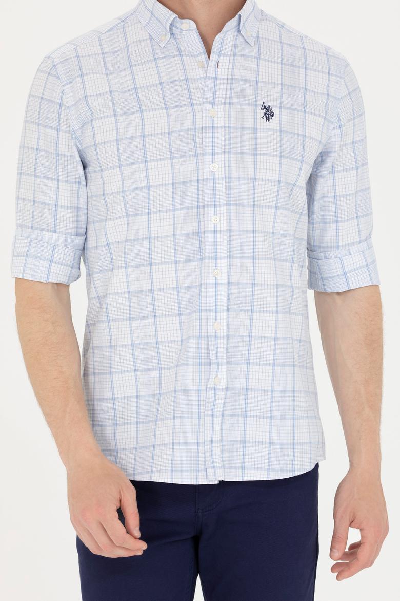 Erkek Ekoseli Mavi Gömlek - 50266126024