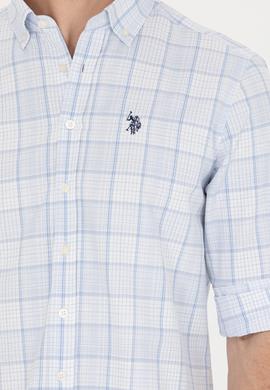 Erkek Ekoseli Mavi Gömlek - 50266126024