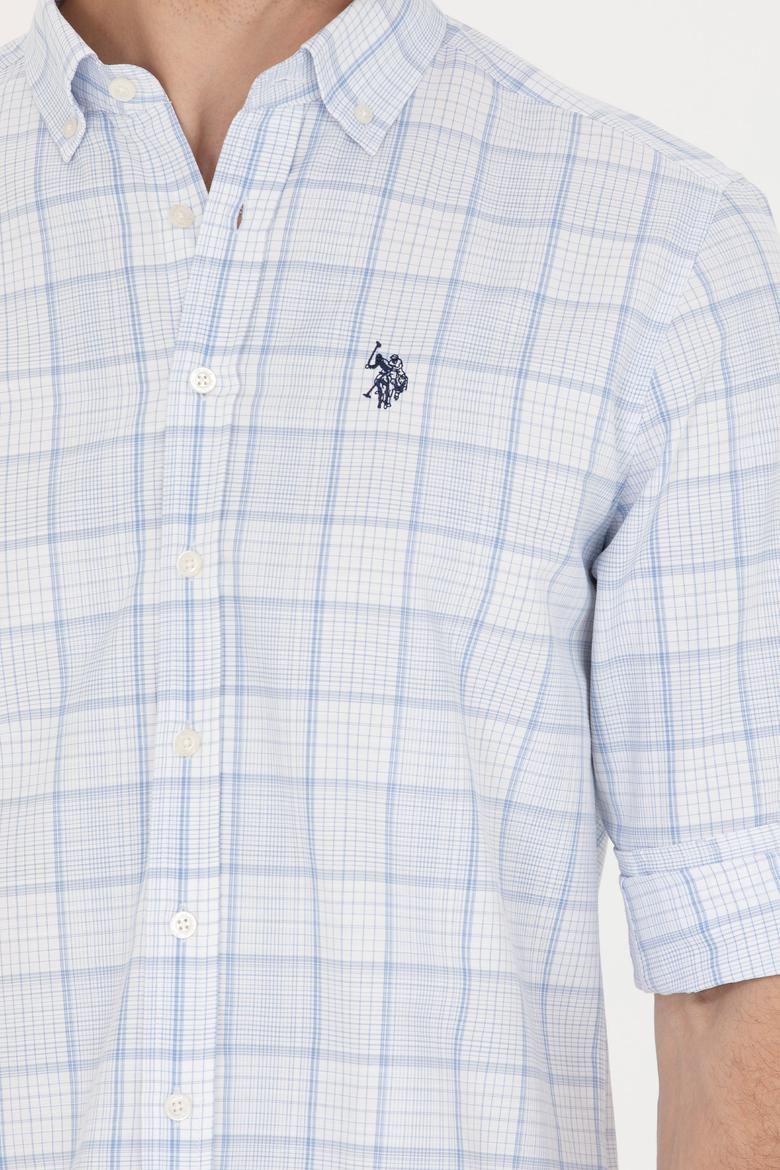 Erkek Ekoseli Mavi Gömlek - 50266126024