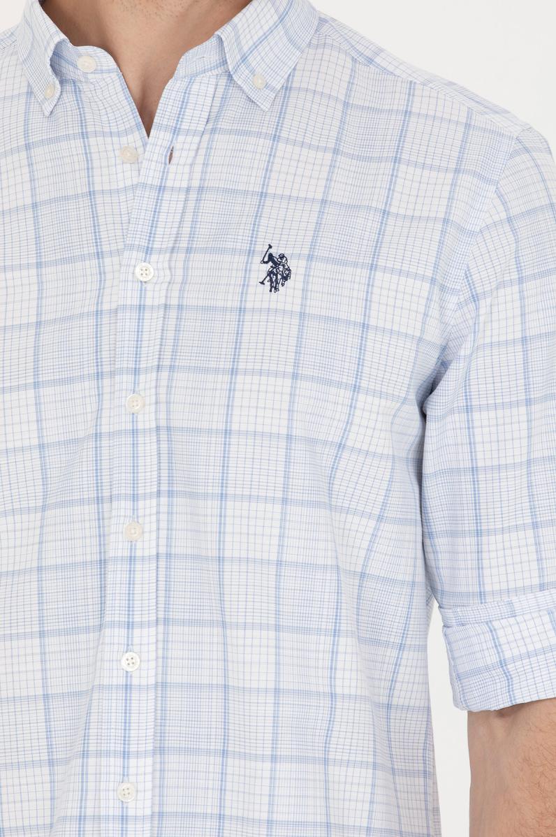 Erkek Ekoseli Mavi Gömlek