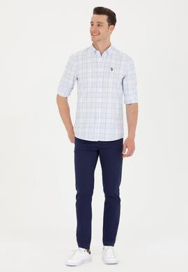 Erkek Ekoseli Mavi Gömlek - 50266126024