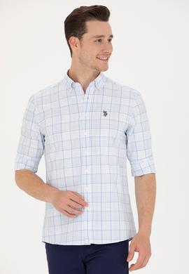 Erkek Ekoseli Mavi Gömlek - 50266126024