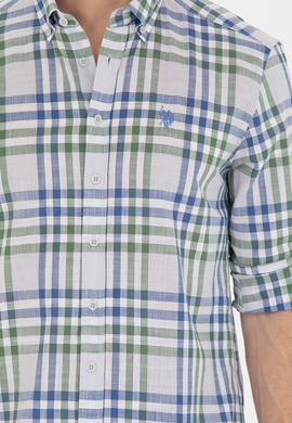 Erkek Ekoseli Saks Gömlek - 50266127014