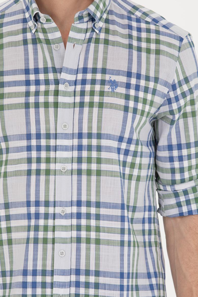 Erkek Ekoseli Saks Gömlek - 50266127014