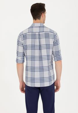 Erkek Ekoseli Lacivert Gömlek - 50266130033