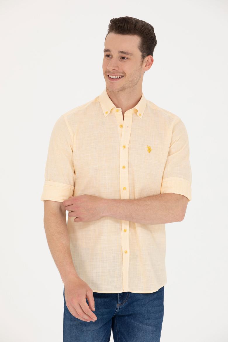 Erkek Sarı Uzun Kollu Gömlek - 50267647019