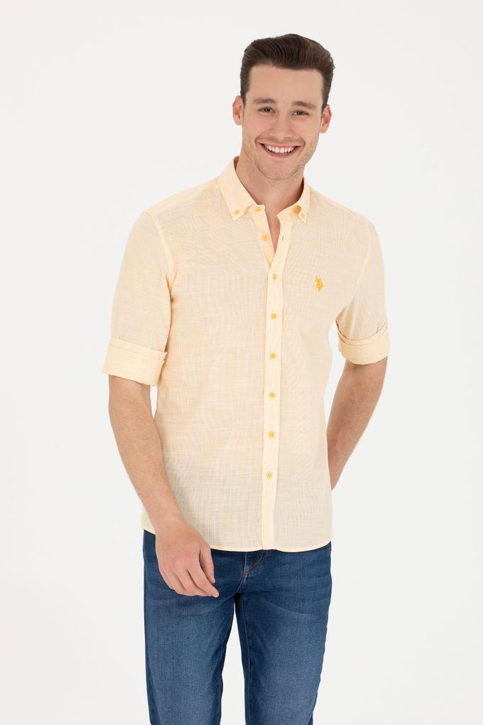 Erkek Sarı Uzun Kollu Gömlek