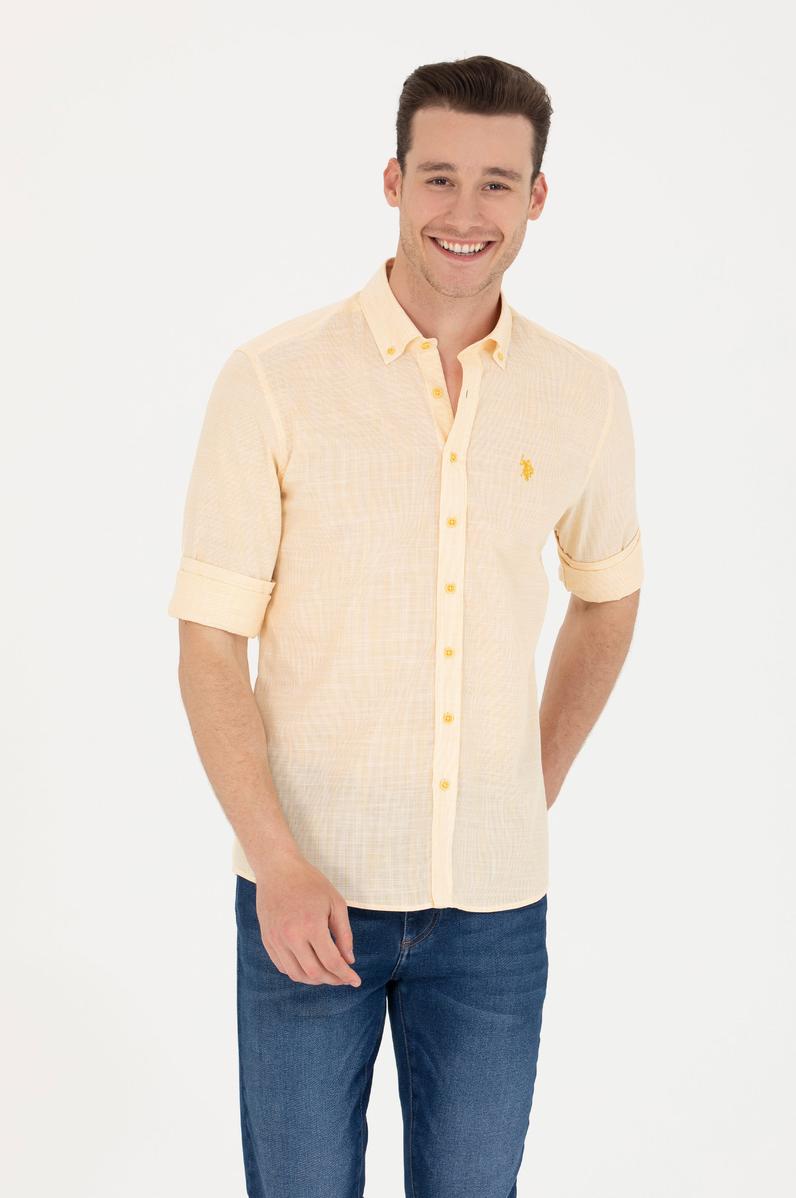 Erkek Sarı Uzun Kollu Gömlek