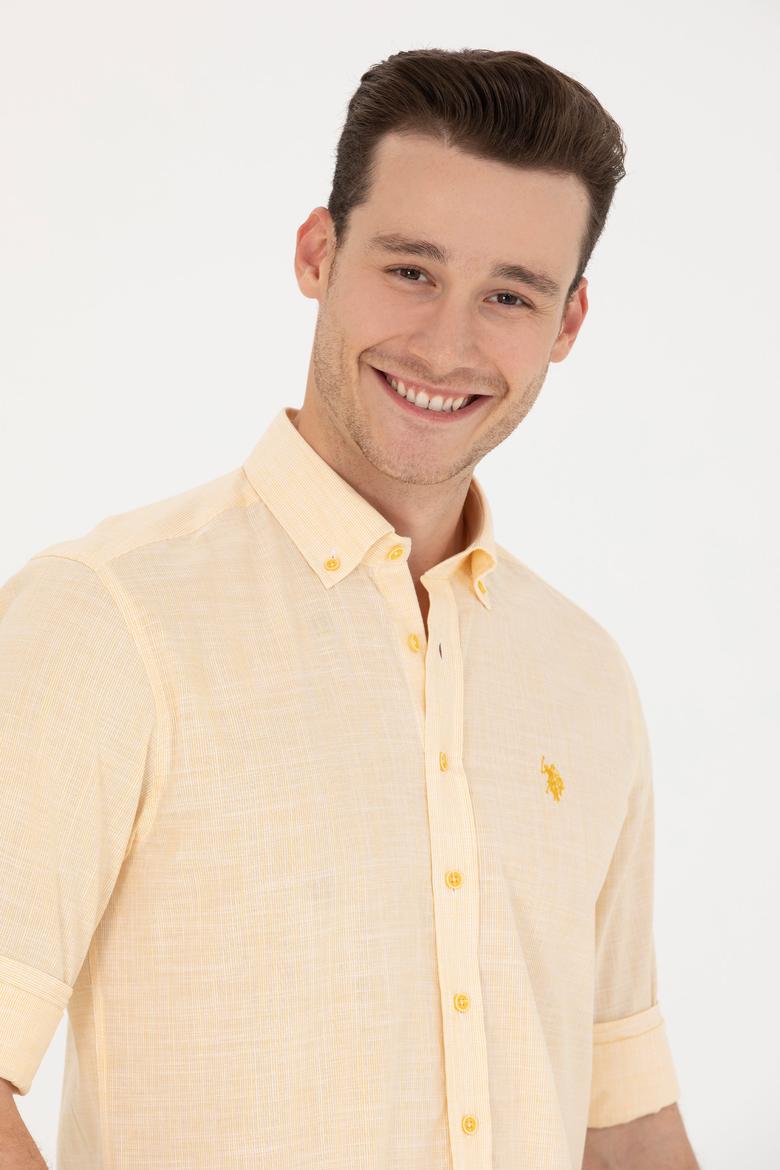 Erkek Sarı Uzun Kollu Gömlek - 50267647019