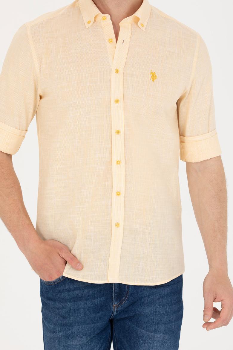 Erkek Sarı Uzun Kollu Gömlek - 50267647019