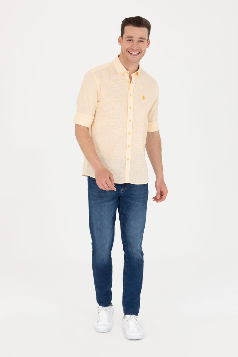 Erkek Sarı Uzun Kollu Gömlek - 50267647019