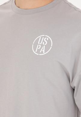 Erkek Gri Long Fit Bisiklet Yaka Tişört - 50264941028