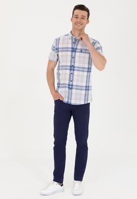 Erkek Lacivert Kısa Kollu Gömlek - 50267553007