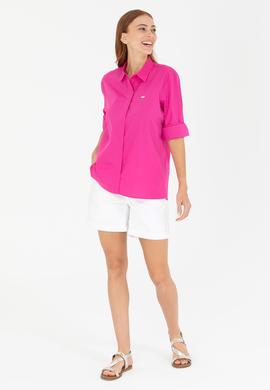 Kadın Fuşya Uzun Kollu Gömlek - 50266558036